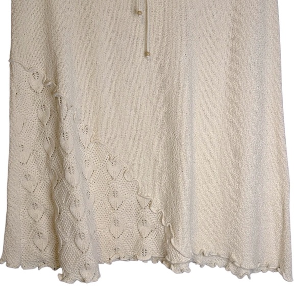 Wandering Sage Ivory Knit‎ Skirt 100% Cotton Peruvian Eco Sound Boho Festival XL - Picture 3 of 10